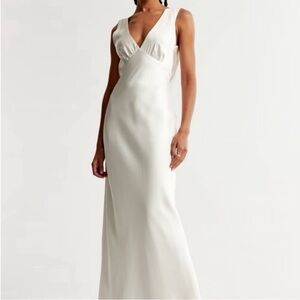 Abercrombie & Fitch White Maxi Slip Dress